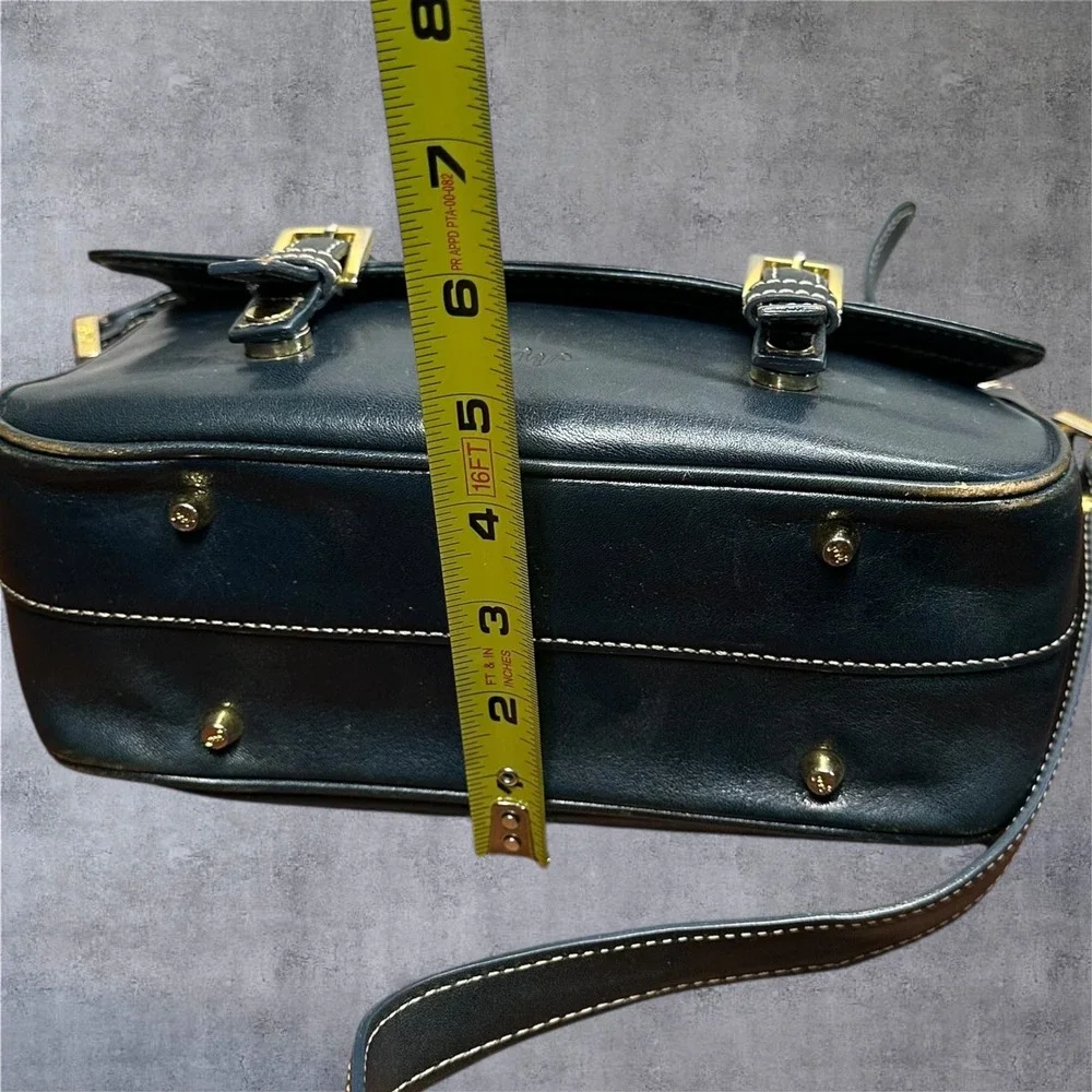 Monsac‎ Leather Satchel Bag Womens Medium Teal Green Buckle Crossbody